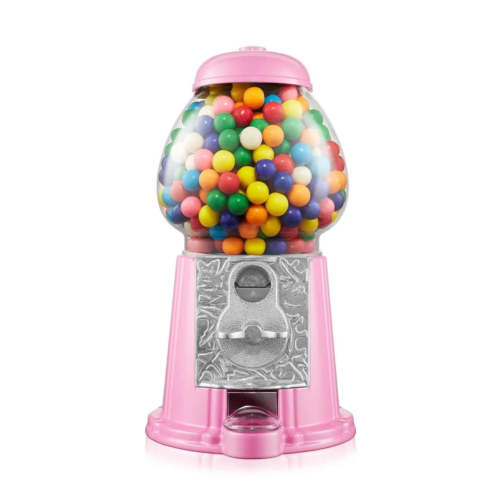 12" Gumball Machine with Glass Globe and Metal Base - Pink, Vintage-Style Bubble Gum Candy DispenserGift
