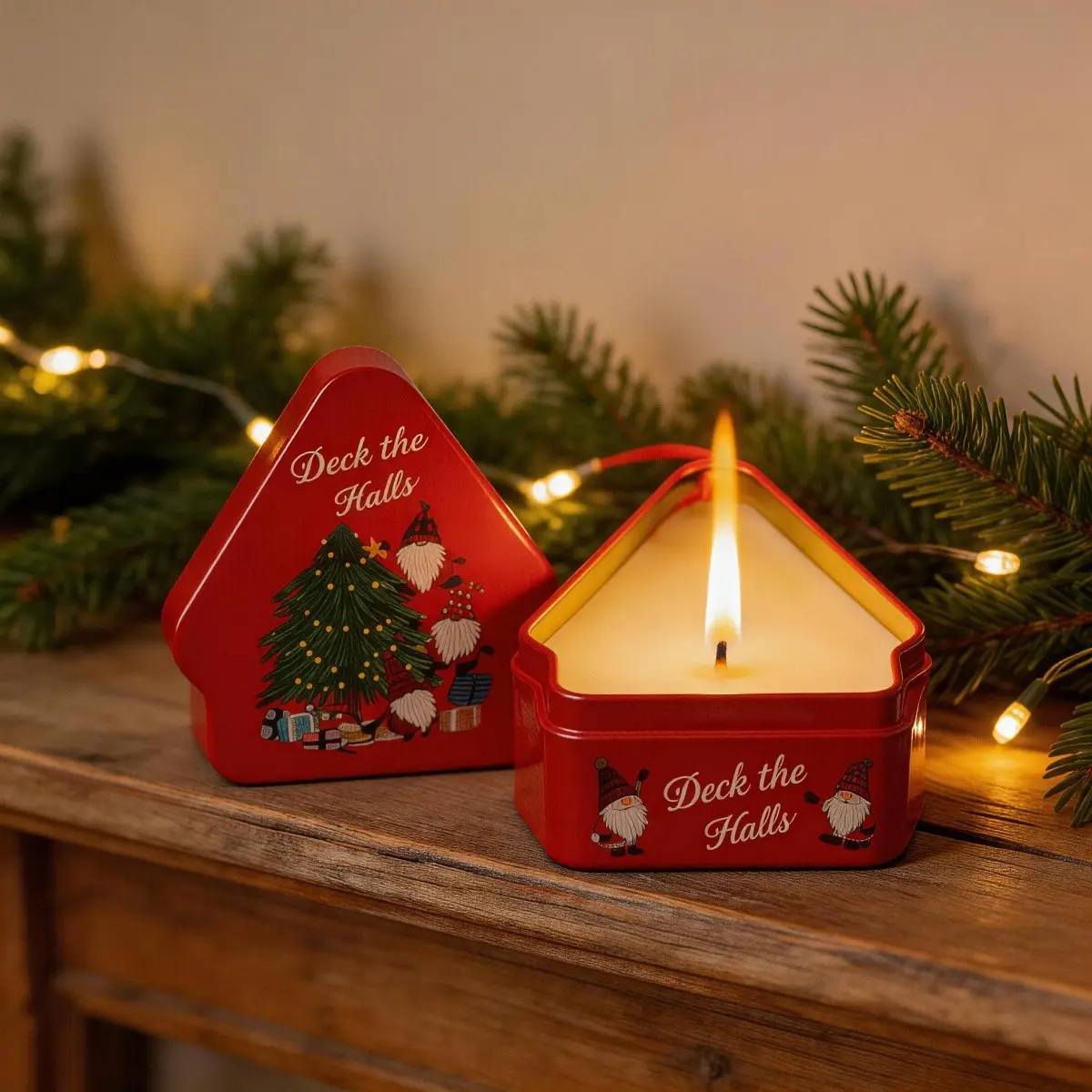 Creative Christmas Mini House Iron Can Scented Candle Gift, Festive Holiday Atmosphere, Home Decor, Surprise Small Gift