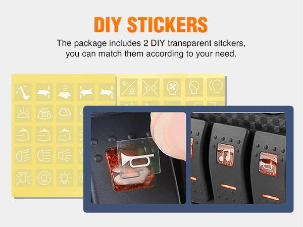Nilight 4 Gang Switch Panel With QC3.0 & PD Charger And Voltmerter with Orange Backlit