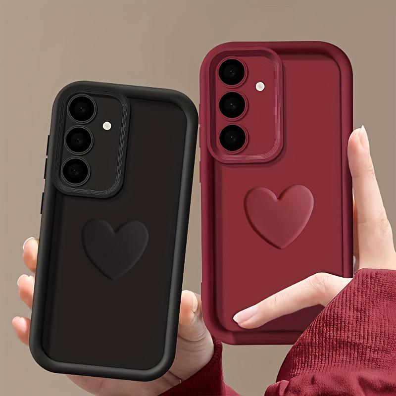 TPU Mobile Phone Case with Heart Shape Decoration Compatible with Galaxy A56/A55-5G/A36/A35-5G/A26-5G/A25-5G/A16-5G/A15/73-5G