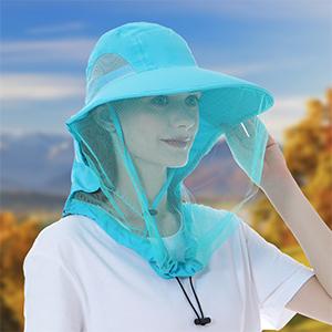Mosquito Net Hat, Sun Hat Mosquito Head Net Hat Fishing Hat with Net Mesh for Outdoor Hiking Gardening Men Women