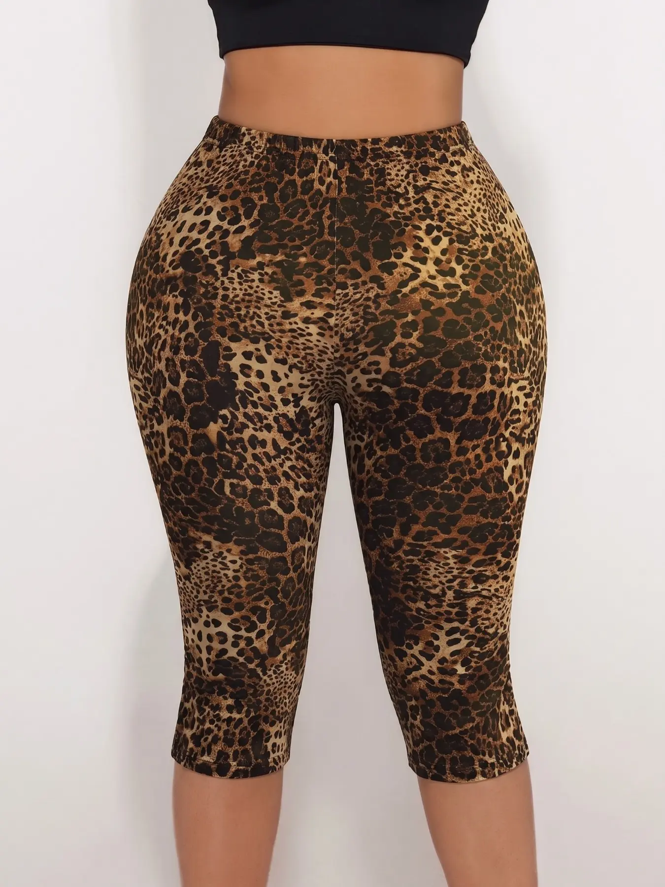 2026 Hot Selling Women Leopard Print Capri Pants, High Waist Slim Fit Stretchy Cropped Flare Leggings, Y2K Vintage Bodycon Mid Calf Trousers For Daily Street Club Party Summer Vacation Trendy Casual Matching Outfits