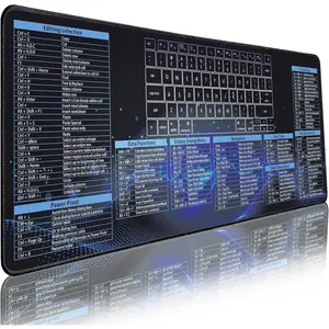 Excel  Pad, Excel Cheat Sheet Desk Pad, Excel Shortcut   Pads, Non-Slip Mousepad with Stitched Edges, Gaming  Pad(31.5 x 11.8 x 0.12 Inches)