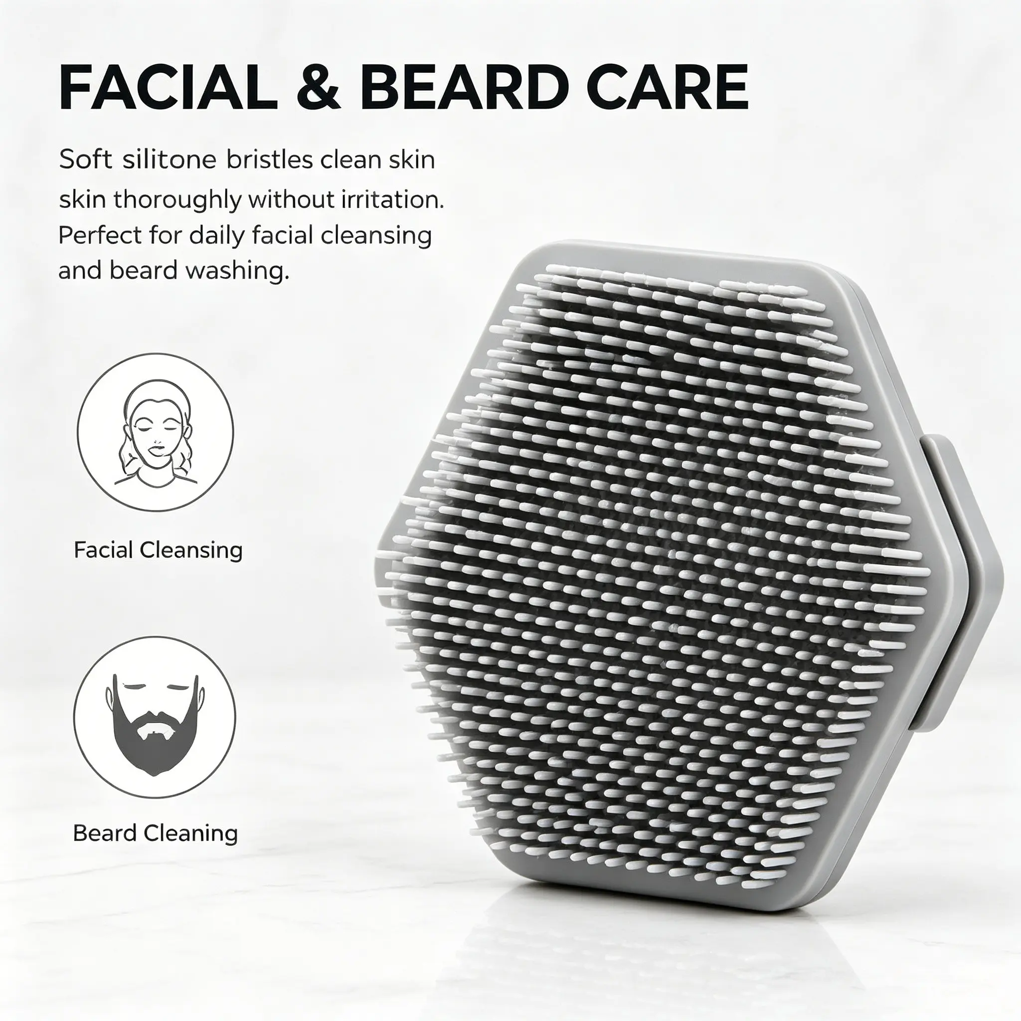 2pcs/4pcs Silicone Cleaning Brush, Face Cleansing Scrubber, Manual Facial Cleansing Brush, Exfoliating Gentle Beard Skin Care Tool, Face Exfoliator Scrubber