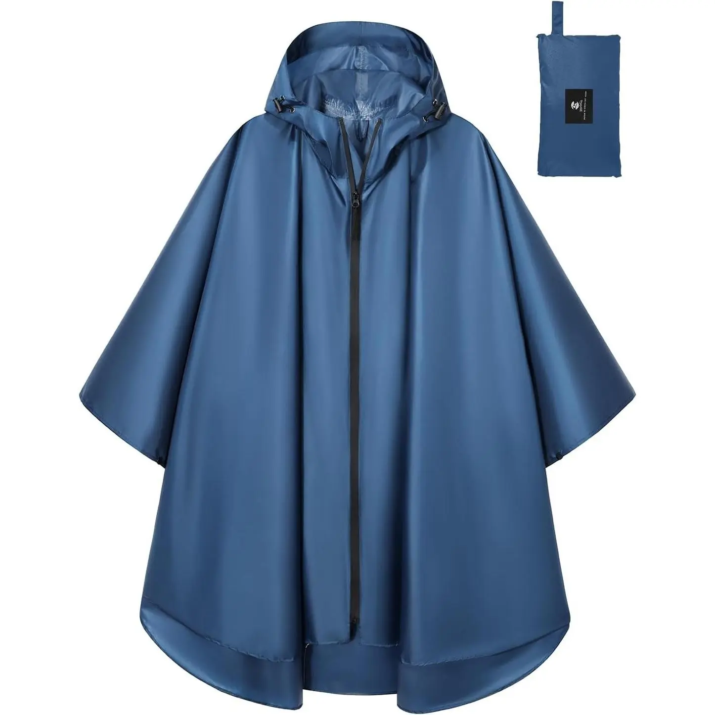 Hooded Lightweight Waterproof Adult Rain Poncho, Compact Outdoor Rain Protection, Portable Rainwear for Gifting