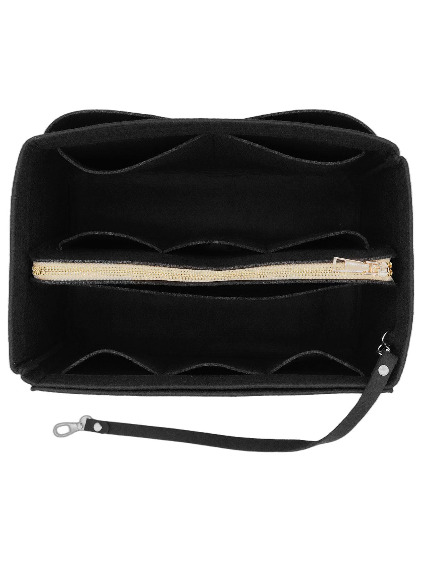 Felt Bag Organizer with Zipper, Multi-grid Bag Organizer Insert, Handbag & Tote Shaper for Speedy Neverfull Tote, Travel Organization Pouch, Multipurpose Tote Organizer, Travel Essentials Bag