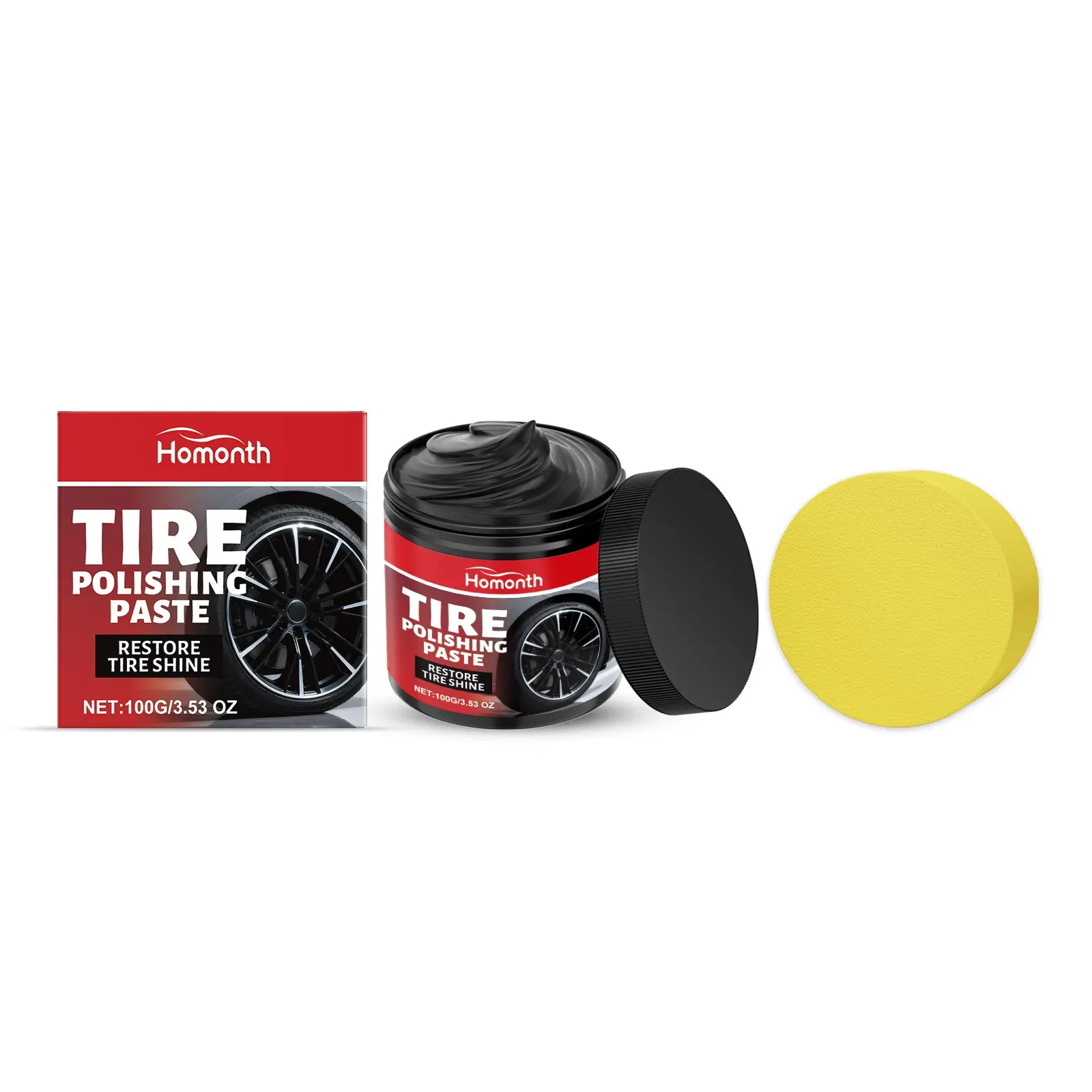 Car Tire Polish Cream, Tire Renewal Paste, Tire Care Anti-Crack, Portable Polishing Maintenance Cream, Tire Shine, Essential Tire Care Product