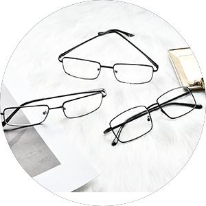 3-pack Large Rectangular Reading Glasses with Spring Temple for Men Silver