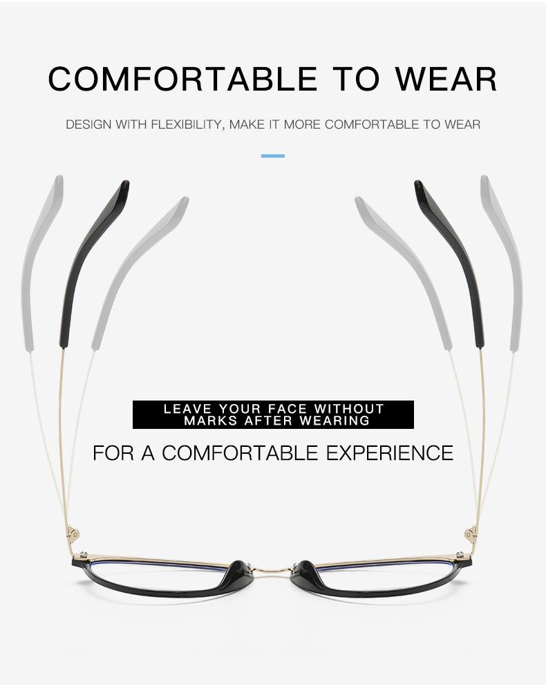 Color-changing anti-blue light glasses, fashionable cat-eye glasses frame, trendy metal eyeglass frame