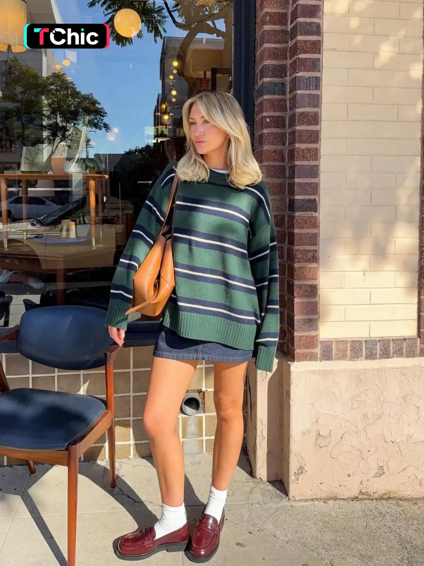 Women's Fall Winter New Lazy Style Fashion Colorblock Striped Loose Long Sleeve Drop Shoulder Jumper Knit Top, Casual Streetwear Sweater