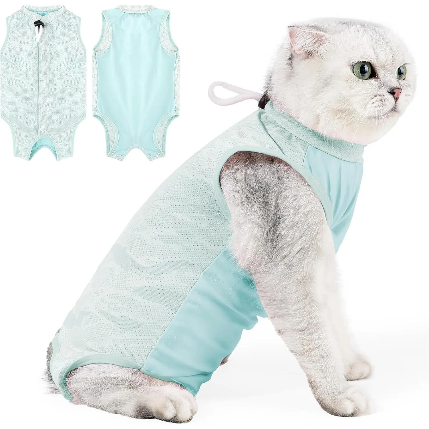 Breathable Cat Recovery Suit Cat Onesie for Cats After Surgery, Female Cat Abdominal Wound Recovery Suit, Kitten Surgical Suit E-Collar Alternative After Spay Anti Licking