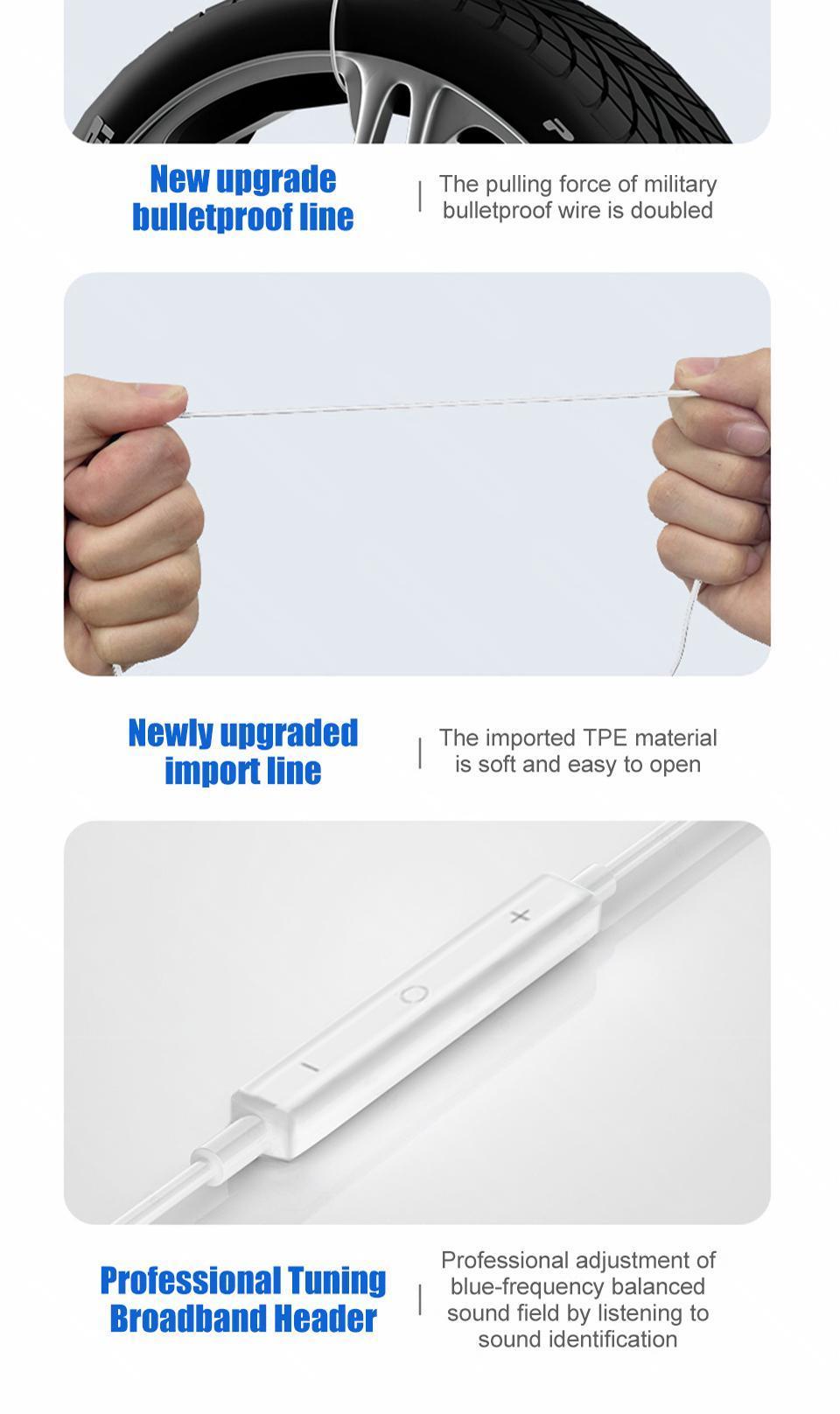 Type C Wired Headphones 3.5MM Earphone Earbuds Accessories