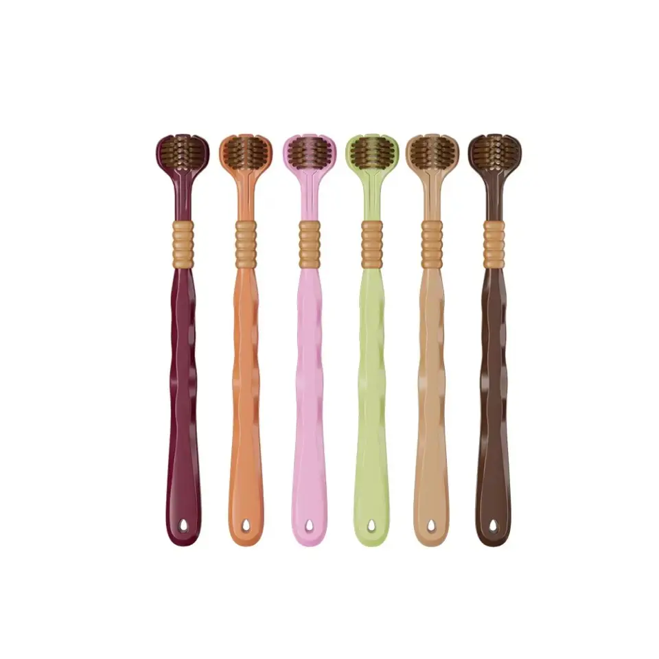 6pcs set ergonomic three sided soft bristled toothbrushes with anti slip handles suitable for adult gum care, perfect Christmas gift for a healthy smile, Soft Toothbrushes For Adults