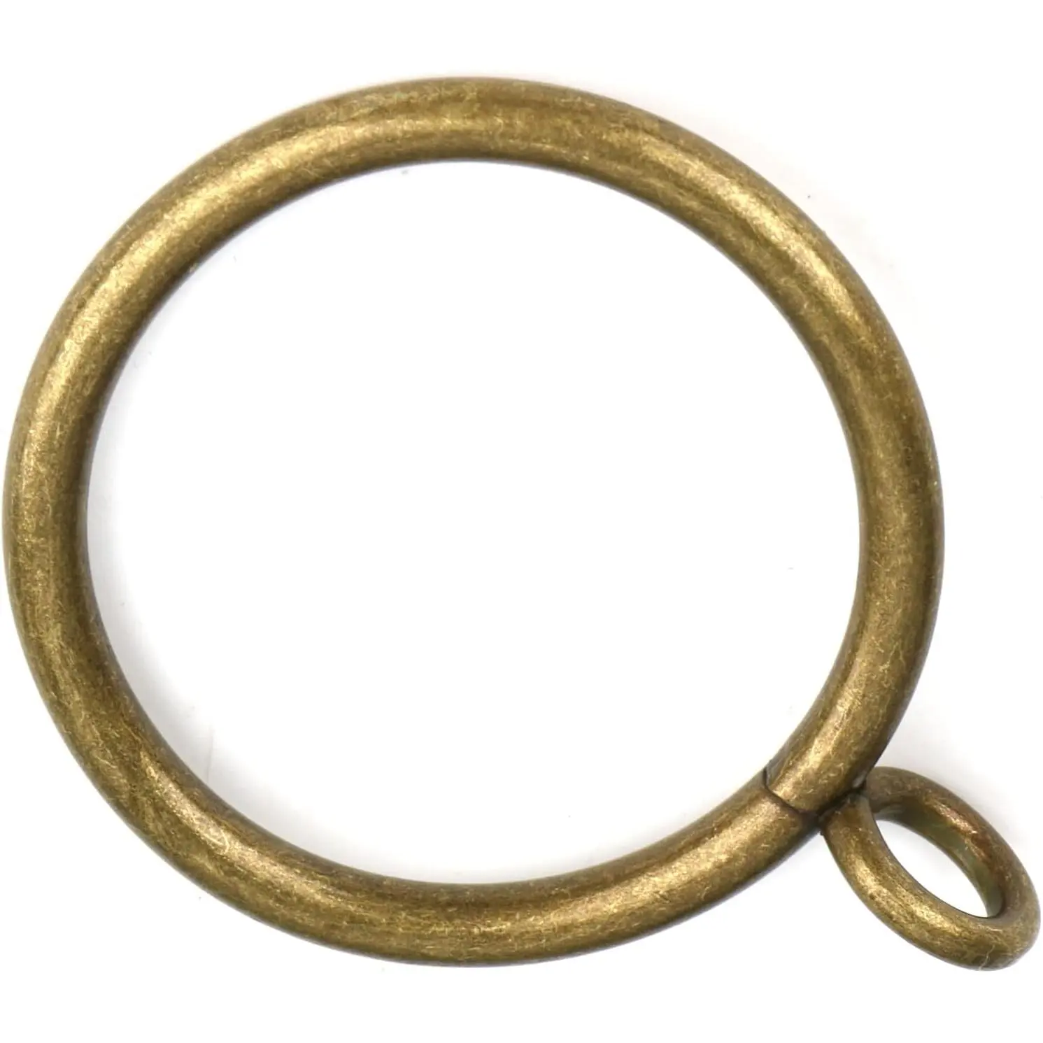 Antique Brass Curtain Rings with Eyelets for Up to 1.2-inch Curtain Rods (Set of 30 PCS Curtain Rings)