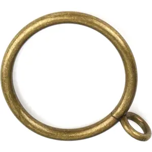 Antique Brass Curtain Rings with Eyelets for Up to 1.2-inch Curtain Rods (Set of 30 PCS Curtain Rings)