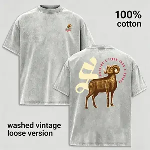 Vintage Ram Wildlife Graphic T-Shirt For Men, Vintage Washed 100% Cotton Oversized Crewneck Tee, Retro Western Rustic Ranch Print Shirt, Country Outdoor Lifestyle Loose Fit Streetwear Top, Viral Rural Aesthetic Unisex Casual Outfit, Ideal Birthday Hallowe