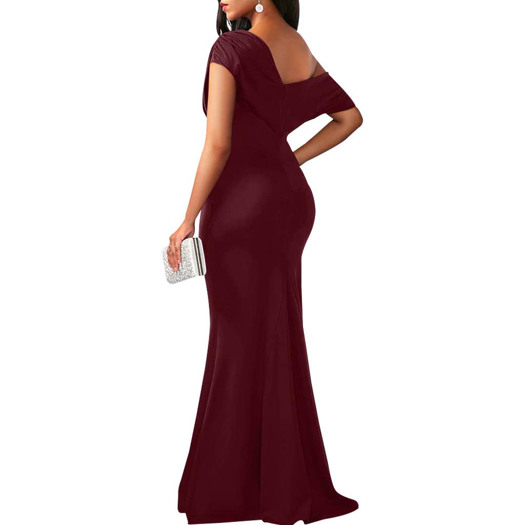 2024 Spring Women Elegant Sleeveless Off Shoulder Bodycon Long Formal Party Dress