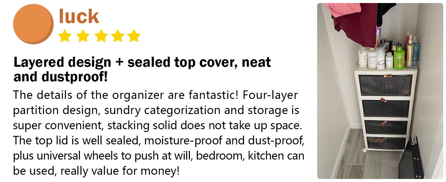 4 Tier Plastic Storage Bins with Lid 23QT, Stackable Storage Containers with Wheels, Folding Storage Boxes, Stackable Storage Bins, Organizers and Storage for Living Room,Office,Dorm