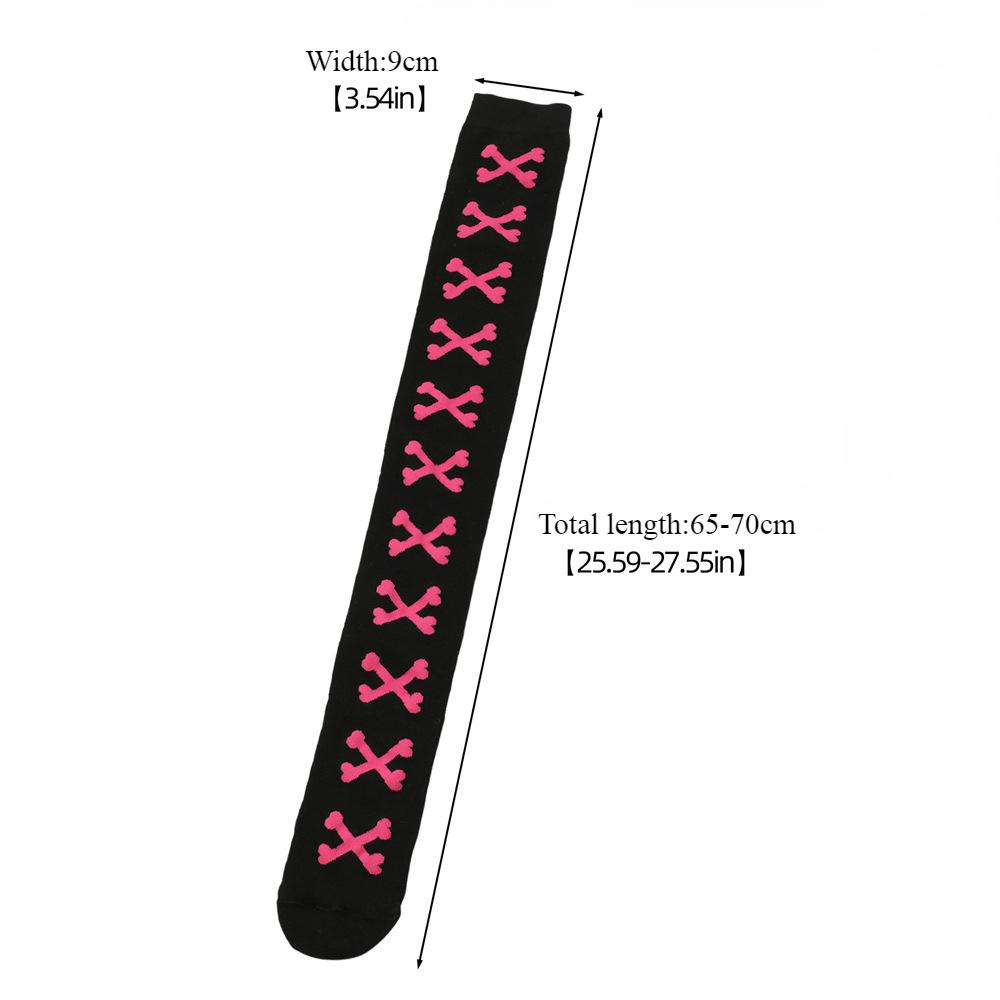 3 pairs Over-The-Knee Black White Pink Lolita Stockings