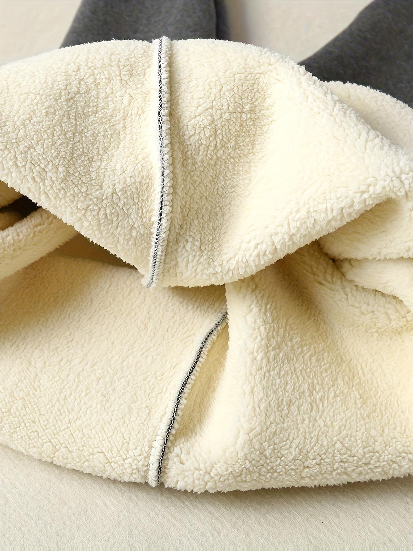 Girls' Thermal Winter Leggings - Thick Tights with, 9/10 Length Slim-Fit Pants for Cold Weather, Machine Washable Warm Underwear (White/Dark Grey) - Baby & Clothing