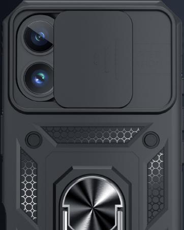 Janmitta Case for iPhone 16 Phone Cover Built in Slide Camera Lens Cover+Screen Protector,Heavy Duty Shockproof Full Body PhoneCase with Finger Ring Holder Kickstand,Rose Gold