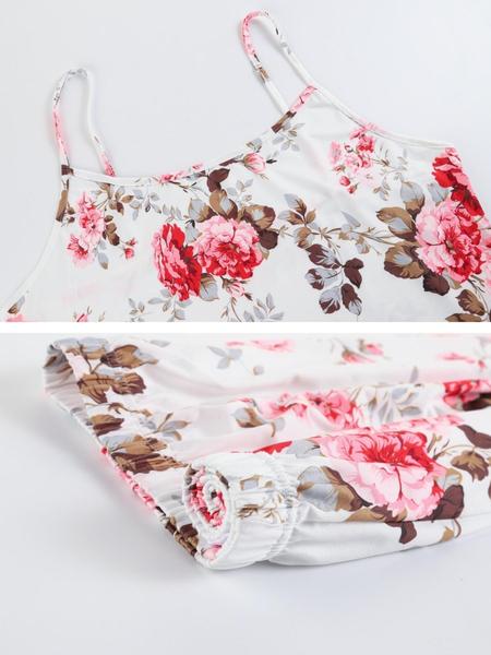 Women's All Over Floral Print Pajama Set, Long Sleeve Open Front Outwear & Pants & Cami Top, Casual Comfy Sleepwear Set Loungewear for Women