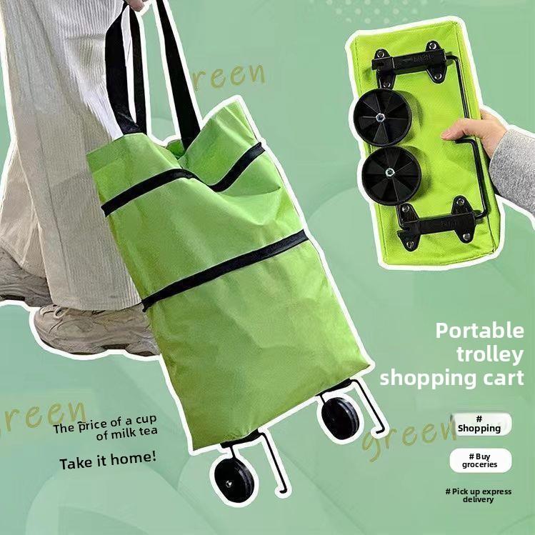 Portable Shopping Cart Foldable Grocery Trolley Lightweight with Wheels for Home Delivery Handcart Small Trailer Ideal for Shopping Tasks