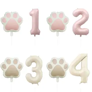 2 pieces/set Let us Pawty Big Dog PAWS Aluminum Balloons 30 inch figure 1 2 3 4 year old birthday party decoration Balloon Baby