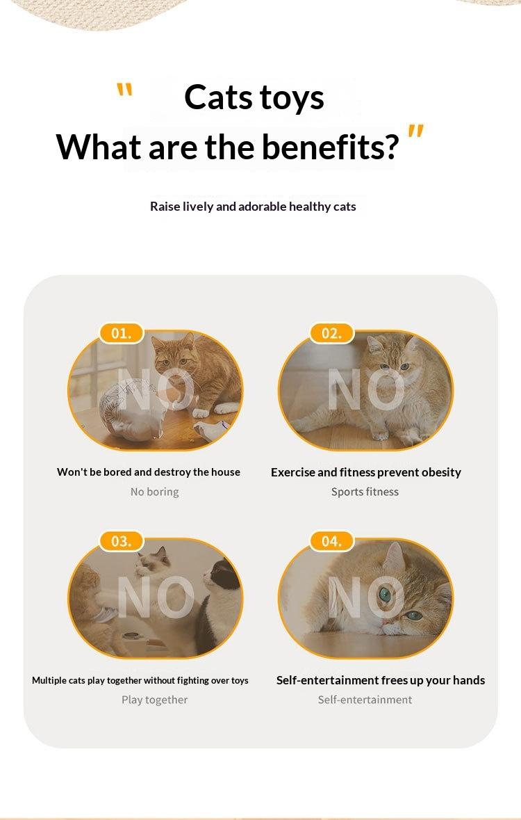 Interactive Underwater Themed Automatic Cat Toy, Hide-and-Seek Electronic Moving Feather Teaser for Indoor Cats, Self-Playing Kitten Enrichment Exercise Toy