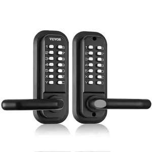 【DealsForYouDays】VEVOR Mechanical Keyless Entry Door Lock, 14 Digit Keypad, Double-sided Embedded Outdoor Gate Door Locks Set with Handle and Keypad, Water-proof Zinc Alloy, Easy to Install, for Yard, Garden, Garage