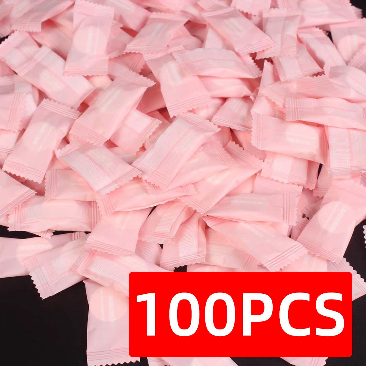 100pcs Compressed Towels for Travel, Gentle Cleansing Towels for Sensitive Skin, Disposable Cotton Cleansing Towel in Convenient Bag, Facial Care Tool, Facial Cleansing Pads