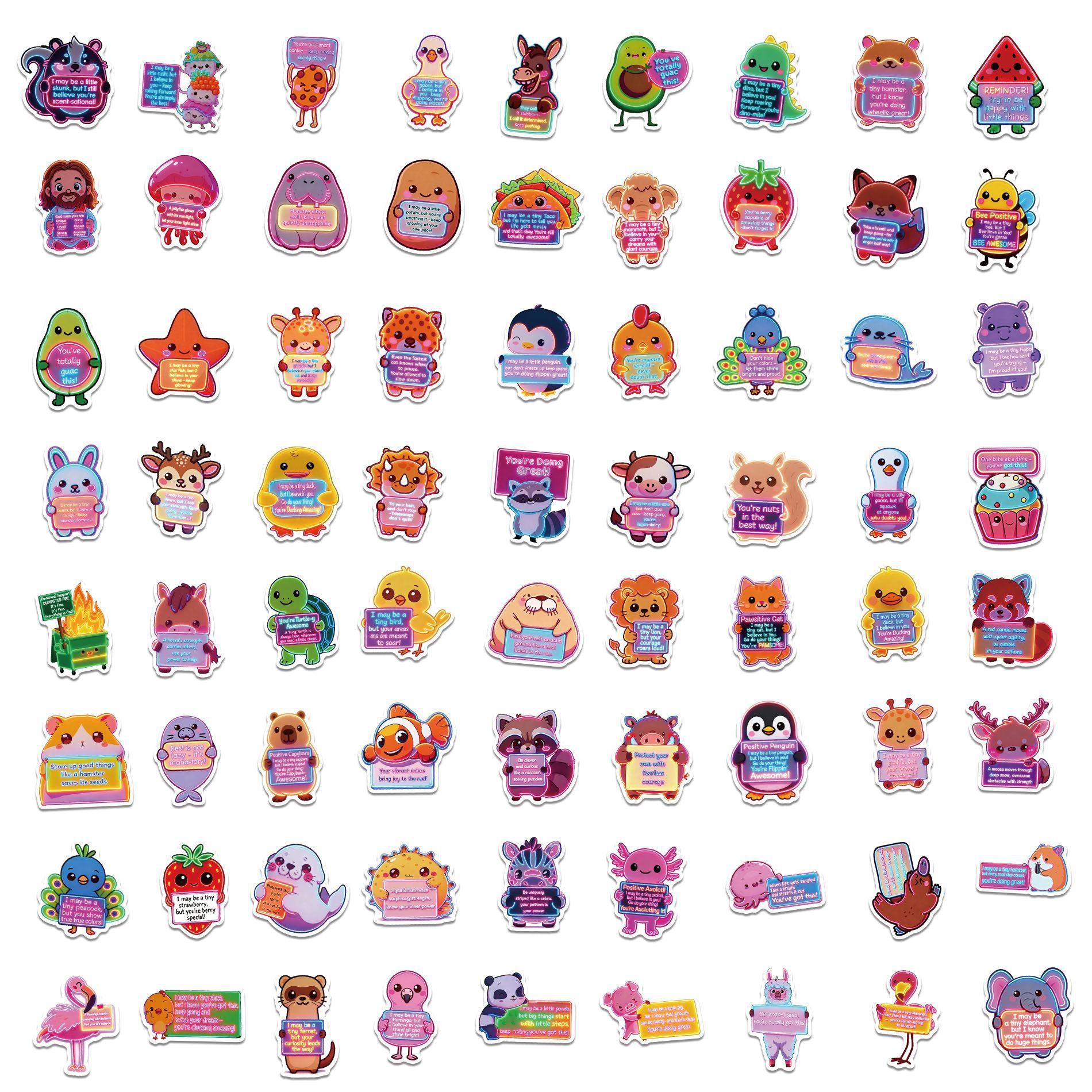 200Pcs Emotional Support Animal Stickers, Neon Funny Motivational Vinyl Decals Bulk for Laptop Water Bottle, Mental Health Inspirational Gifts for Teens Adults The ultimate mental health sticker haul!pure neon positivity to share with your besties!