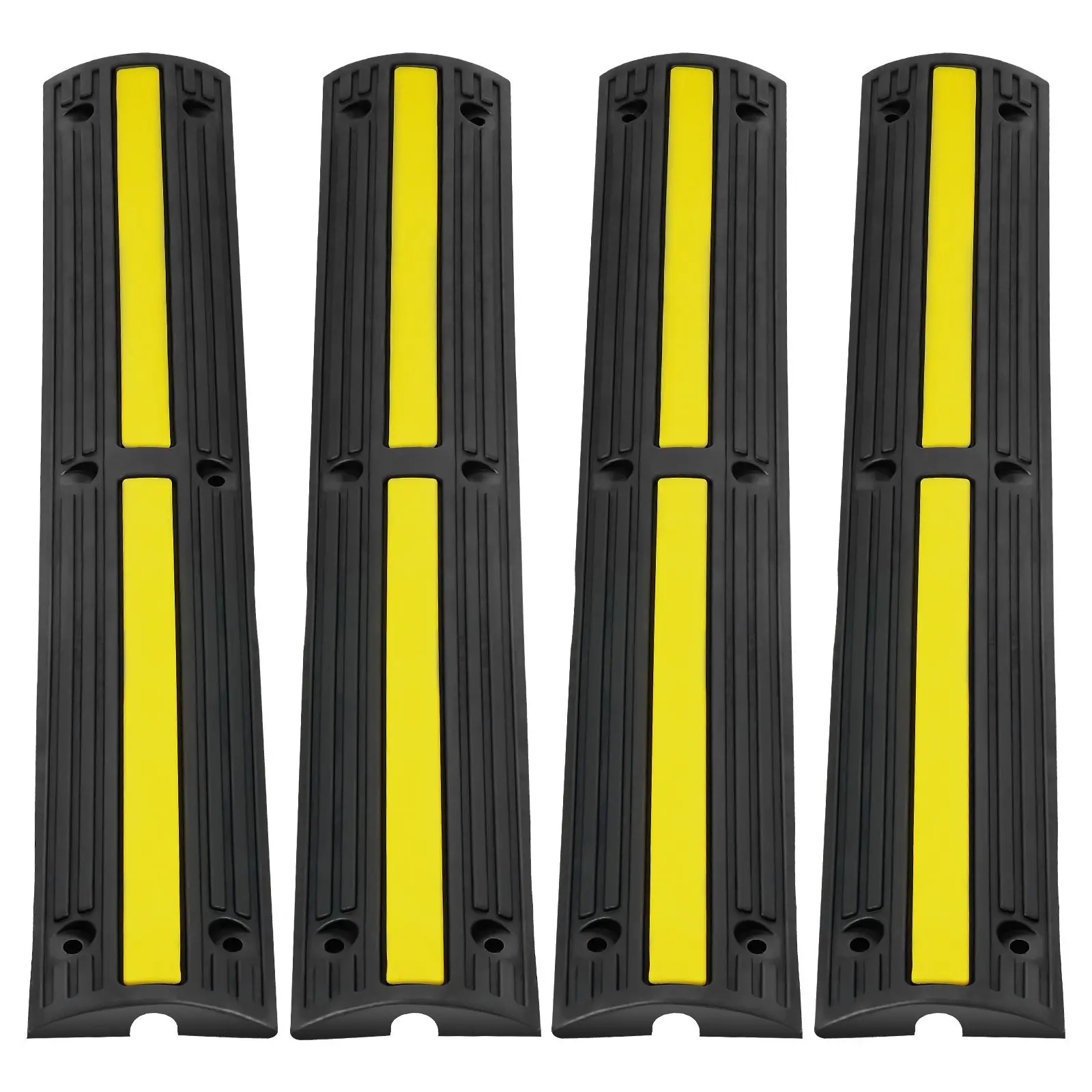 4 Pack 39-Inch Cable Protector Ramp For Floor Cables, Heavy-Duty 18000 Lbs Load Capacity, Industrial Grade Safe Channel Cover, Speed Bump And Floor Protector, Cable Management Entry Barrier For Indoor Outdoor Use