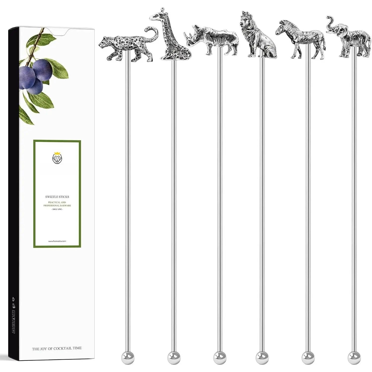 6 count 7.5'' Metal Stir Sticks,  Stirrers, w/ Decor |  Stainless Steel Coffee Stirrers, Zinc Alloy   Beverage Drink Stirring Set for Bar Restaurant  Use