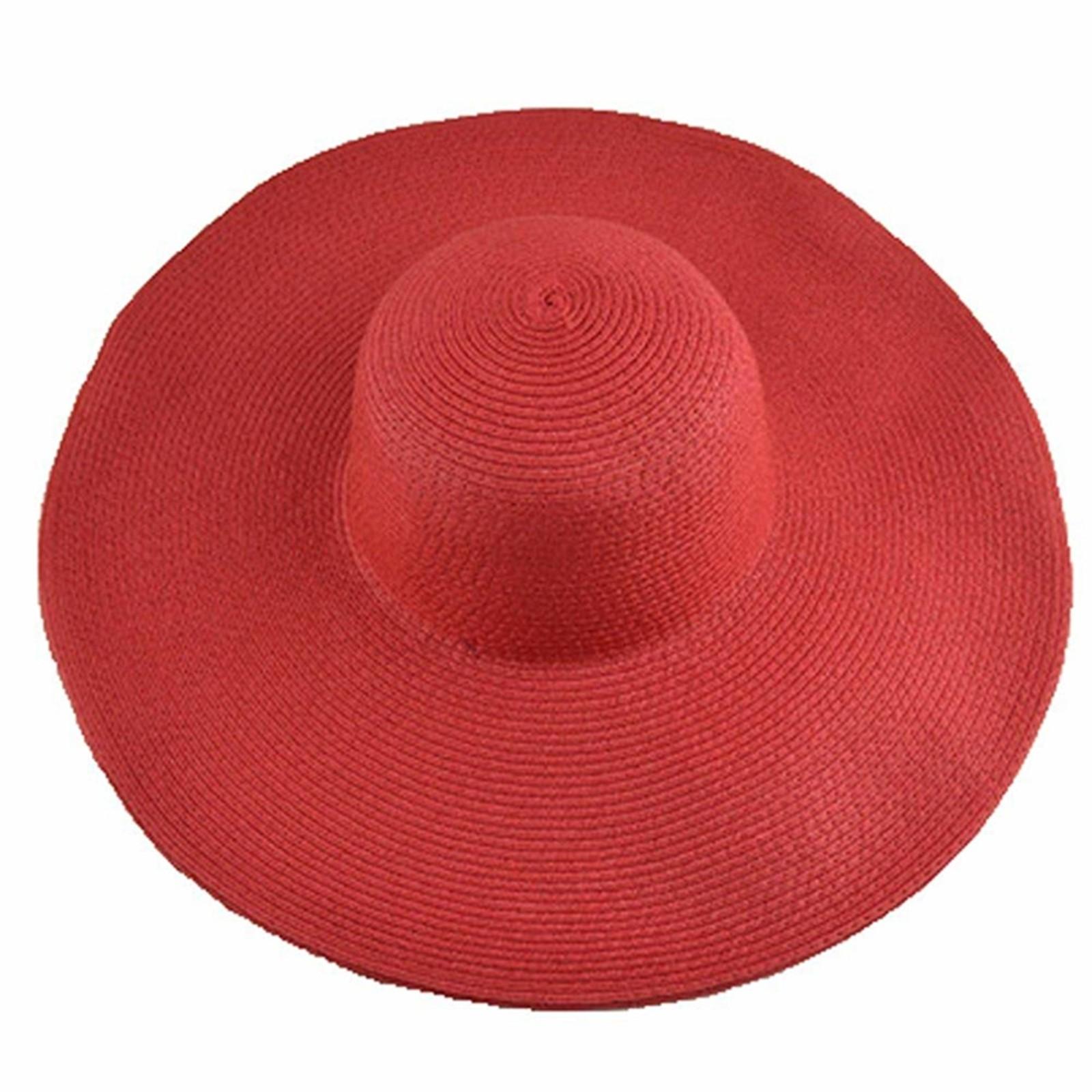 Women's Sun Visor Hat Wide Rimmed Summer Foldable Roll Up Beach Hat Solid Colour Casual Outdoor Sun Protection Large Hat