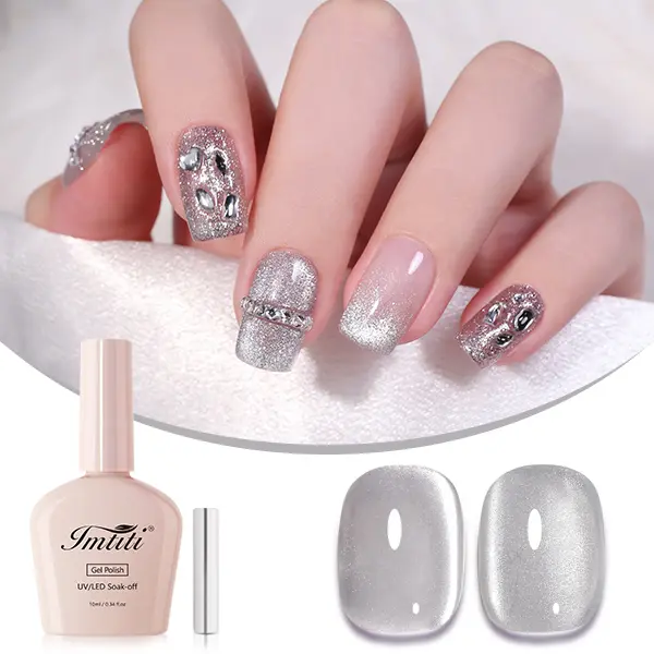 IMTITI 10ml Cat-Eye Gel Polish with Magnetic Wand, UV/LED Curing Compatible, Salon-Quality Finish for DIY Manicures & Gifting, Rubber Nail Art Solution crazy uñas gelpara at-home