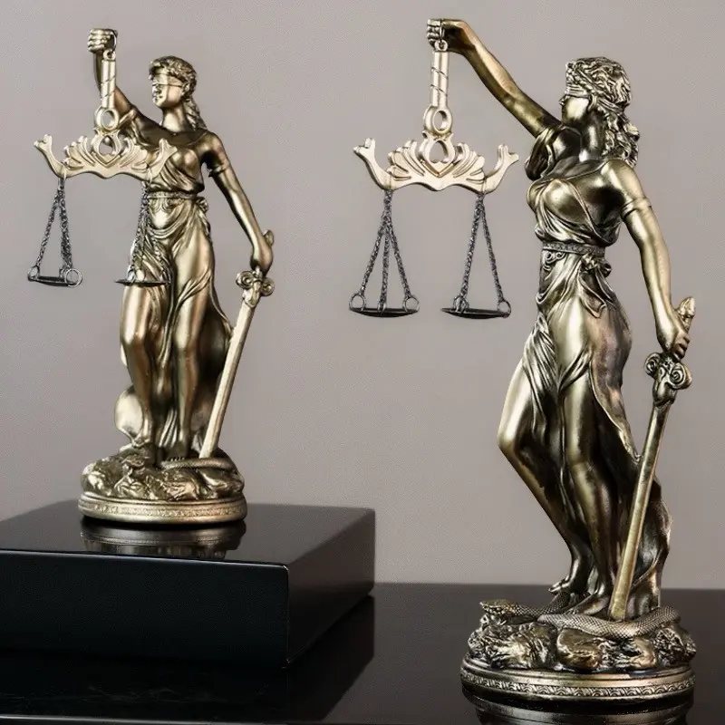 Justice Goddess Themis High-Quality Inspirational Decorative Collectible Statue, Motivational Ornament, Elegant Home Decor Figurine, Home Decoration Piece