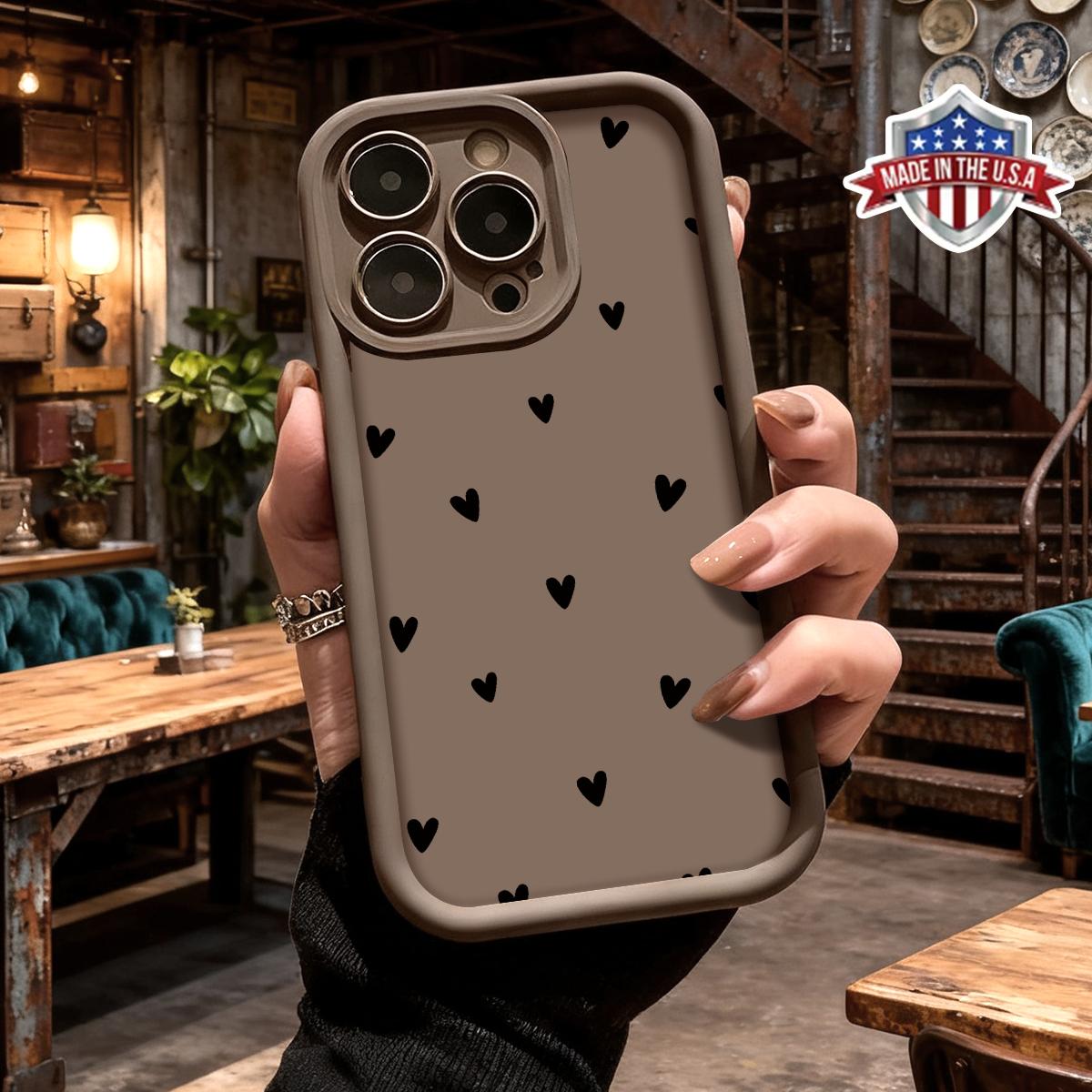 Aesthetic Smartphone Cellphone Case, Cute Minimalist Heart Pattern Handheld Accessories for iPhone 17,16,15,14 Pro Max,13,12,11,XR,XS Plus - Slim,Lightweight,Shockproof,Anti-Drop Protective TPU Cover