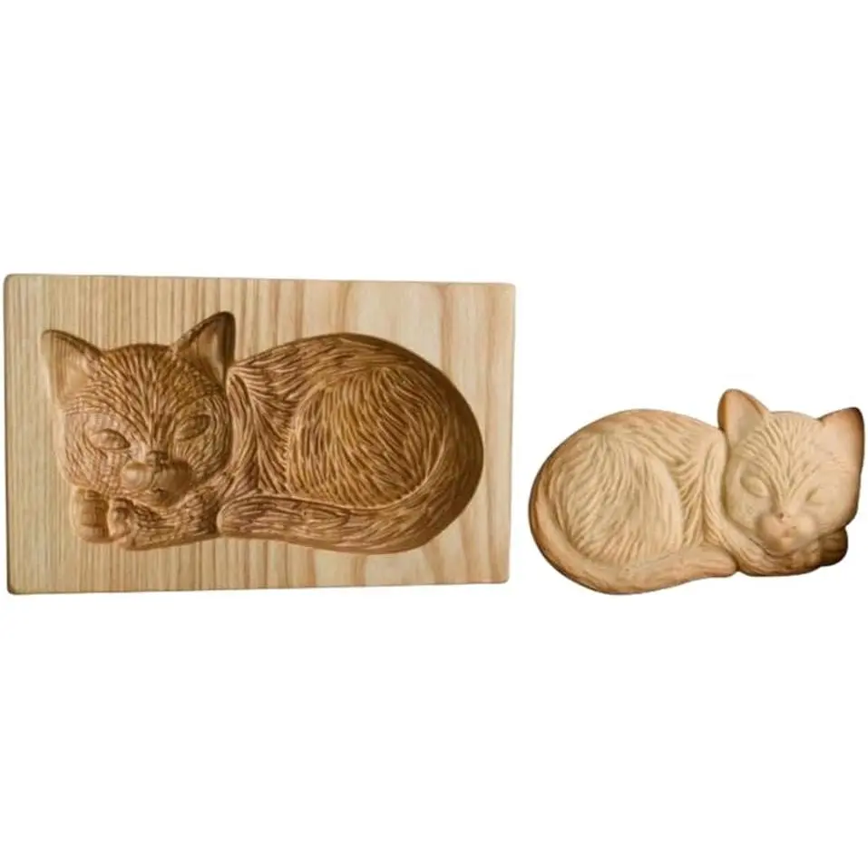1Pack Wooden Cookie Biscuit Mold Baking Embossed Biscuit  Mold |  Gingerbread Cookie Baking Mold for Kitchen DIY Thanksgiving Christmas (D#)