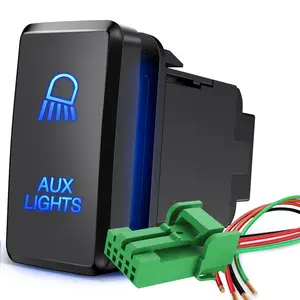 Nilight Toyota AUX Lights Push Button Switch 12V ON Off Switch with Connector Wire Kit