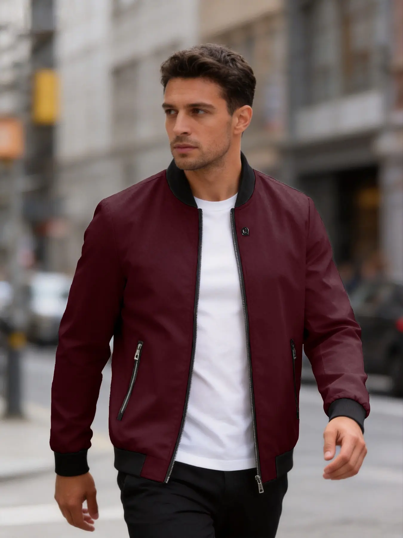 Spring Summer Men's Long Sleeve Flight Jacket Coats, Business Casual Versatile Slim Fit Baseball Shirt Top, Stylish Outerwear for Office & Daily Wear