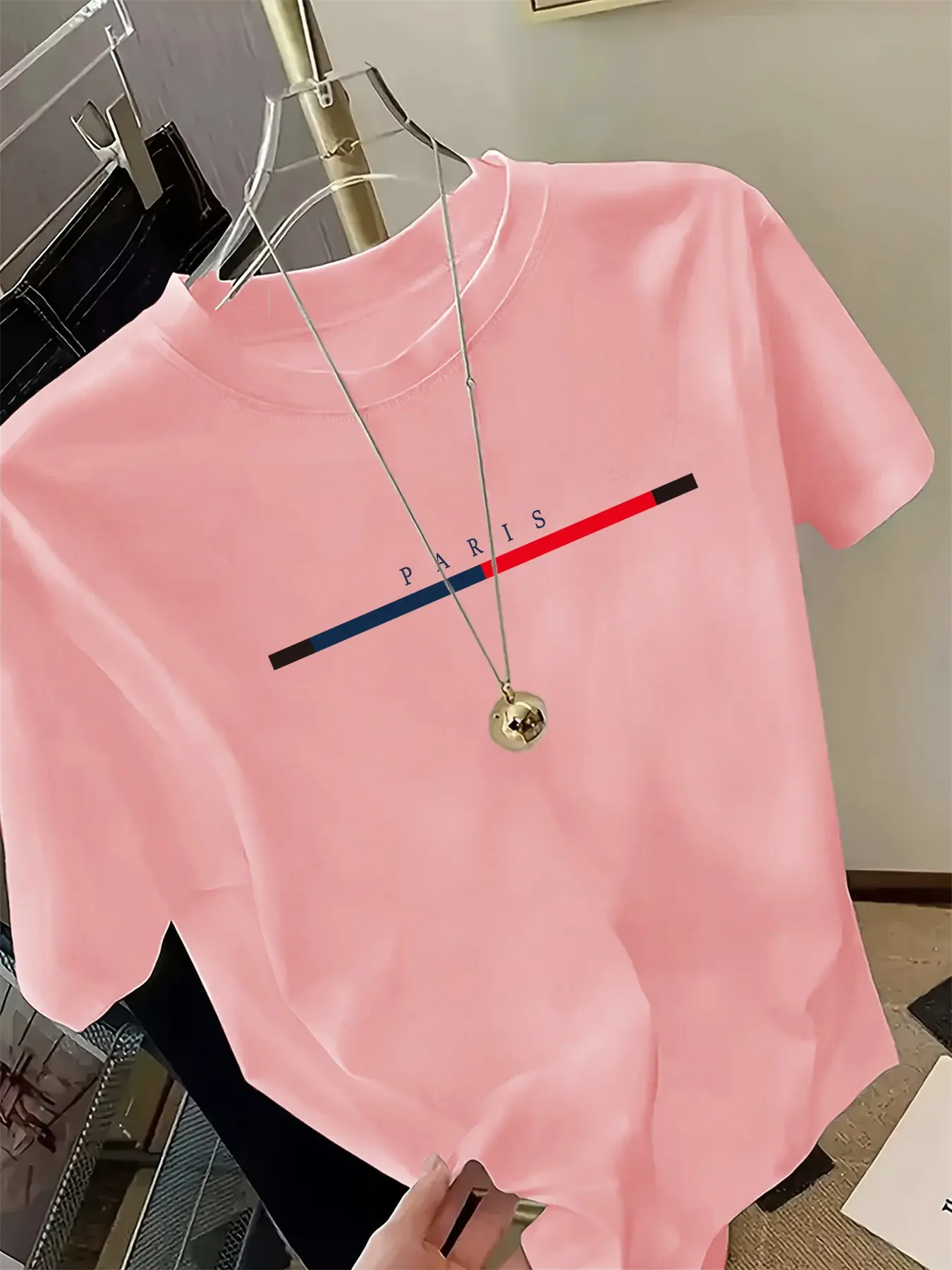 <jit Bottom Base> Women's Casual T-Shirt, Single Piece, Comfortable and Stylish, Perfect for Daily Wear, Ideal for Relaxing Days