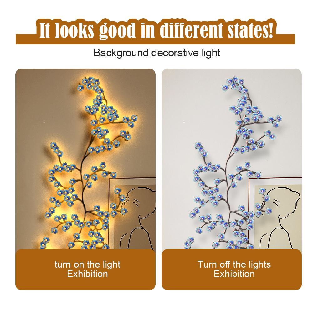 USB Powered 96-LED Artificial Magic Cherry Blossom Branch Light, 8-Lighting Modes, Flexible DIY Decorative Rattan Light for Home, Outdoor, Garden, Lawn Decoration