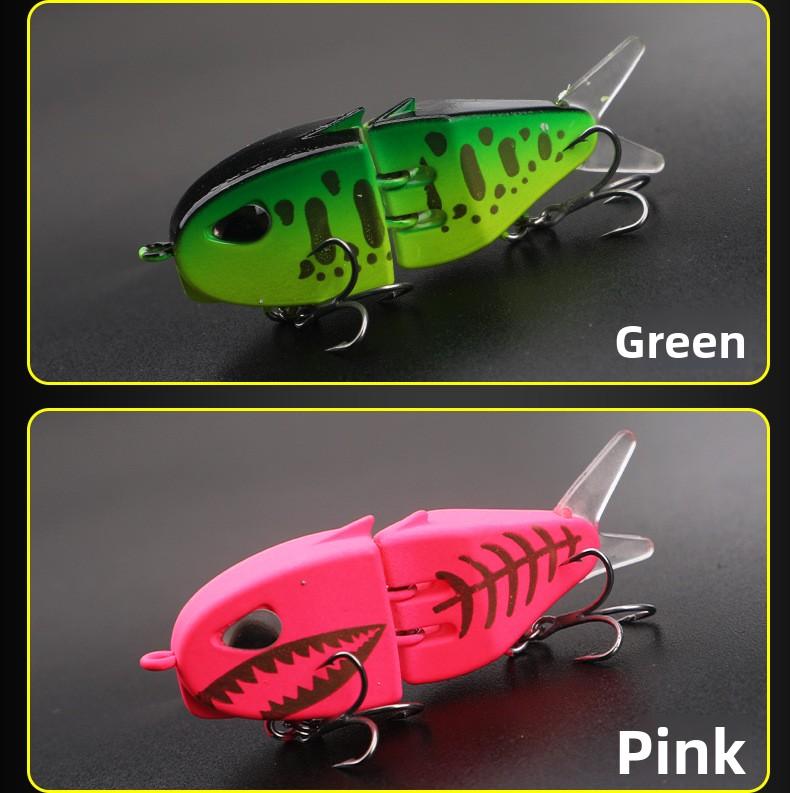 60mm Multi Jointed Fishing Lure Double Hooks Colorful Sinking Lure for Bass Trout
