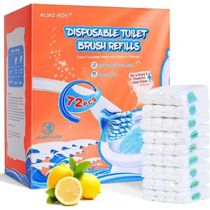 Cleaner Refill Pads 72ct Disposable Scrubber Refill Fresh Bowl Pads for, Lemon Scent