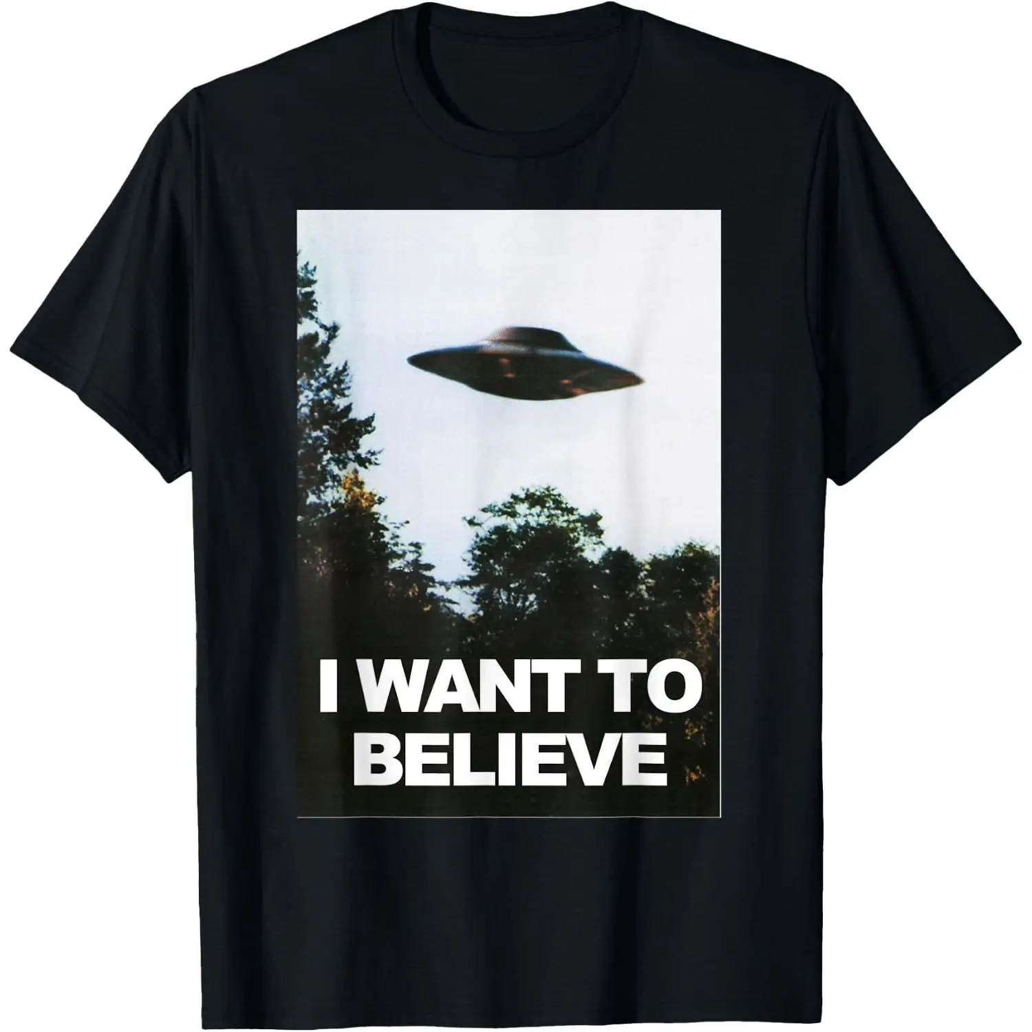 Alien UFO Hunter Shirt I Want to Believe T-Shirt T-Shirt Cotton Graphic Crew Neck Soft Top Short Sleeve Casual Unsex Shirt Breathable for Men Women