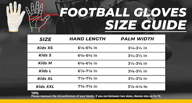AGS HANDLANDY Youth Football Gloves, Kids Sticky Receiver Gloves,Super Grip Football Glove Best Gift for Boys,Girls