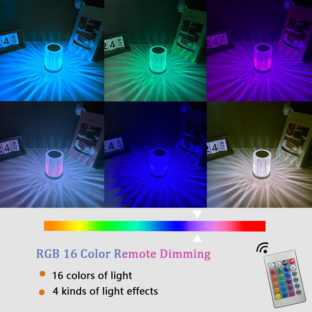 Aesthetic Starburst Crystal Galaxy Lamp - RGB Multi-Color LED Vibe Light, Touch & Remote, for Bedroom, Bathroom, House Party, Room Tour - Viral TikTok Decor Gift