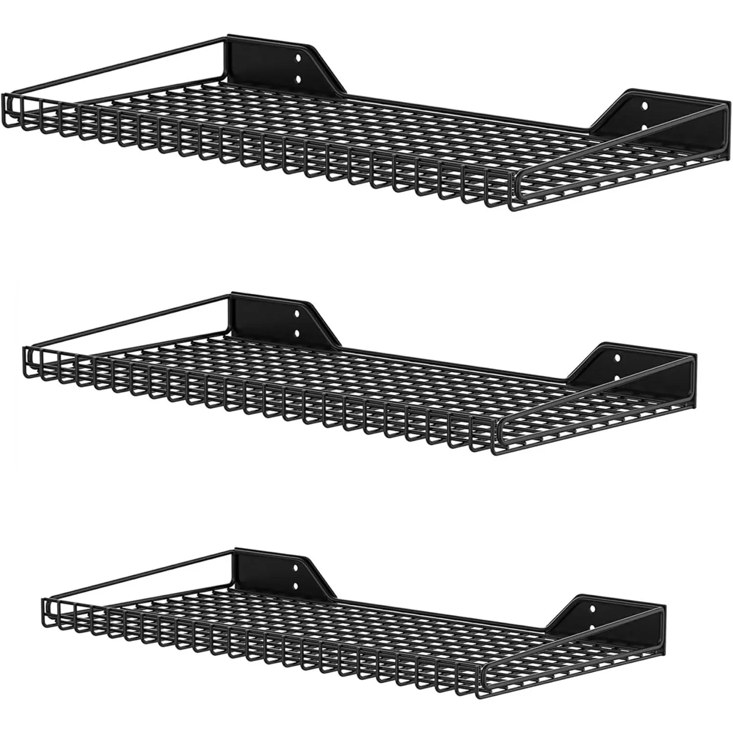 Wall-Mounted Storage Shelves, -Size Wall Floating Shelving | for Garage, Closet, Laundry Room, Heavy-Duty, Wall Shelf, Holds up to 65 lbs, Black