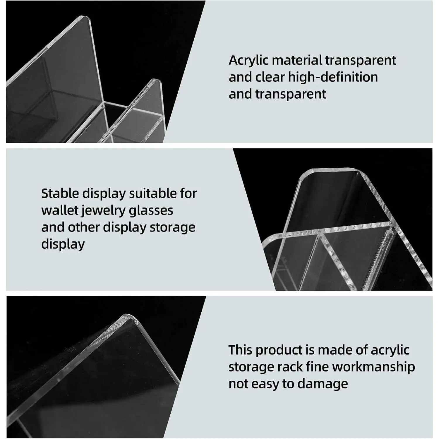 Acrylic 4 Tier Display Stand Riser Shelf for Handbags Wallets Jewelry Cosmetics Perfume Sunglasses, Clear Purse Organizer Display RackGift